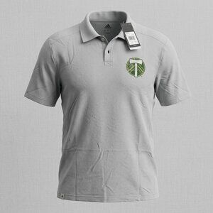 NWT Adidas Portland‎ Timbers Short Sleeve Gray Polo Shirt Size LARGE NEW READ